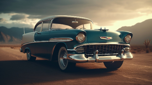 Classic Cars & Motorbikes: Blue Classic Car